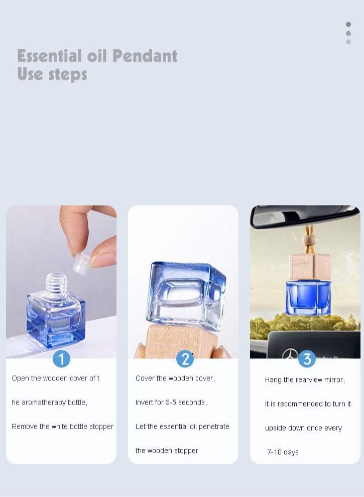 JSDUN Natural Plant Car Aromatherapy Pendant - Essential Oil Diffuser, Alcohol Free, Baby Safe, Deodorant with Heat Resistant Glass Bottle, Long-Lasting Fragrance, Suitable for Car/Home - Image 4
